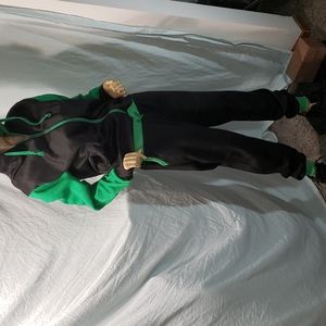 Unbranded Black and Green Track Suit Size Medium